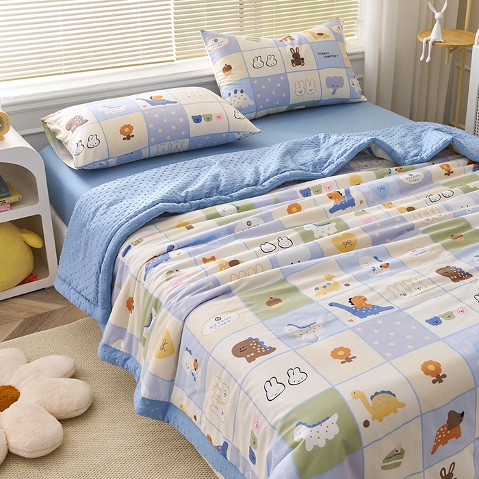 91家纺网 家纺一手货源 找家纺 暖阳 2025年新款纯棉豆豆夏被夏凉被被子被芯 豆豆-蜡笔画