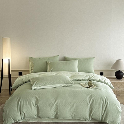 91家纺网 家纺一手货源 找家纺 ab家纺 2025新款小碎花三层纱 波尔卡-绿