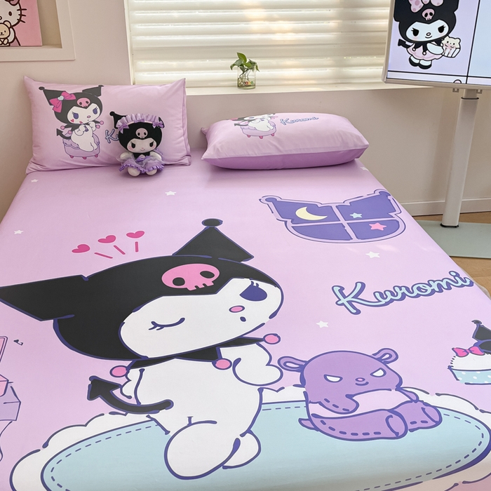 91家纺网 家纺一手货源 找家纺 金爱家 2025新款三丽欧全棉大版单品--床笠 棉单品-音乐库洛米