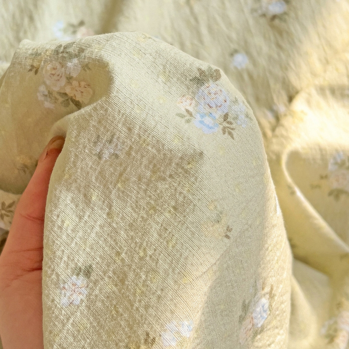 91家纺网 家纺一手货源 找家纺 纽缦家纺 2025新款云感提花双层纱床单 落日暮年绿