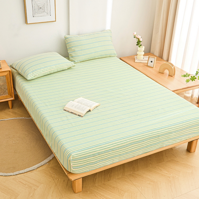 91家纺网 家纺一手货源 找家纺 首爱2025新款原棉老粗布床笠支持特殊规格定制 常年不断货 大批量供应  果绿条