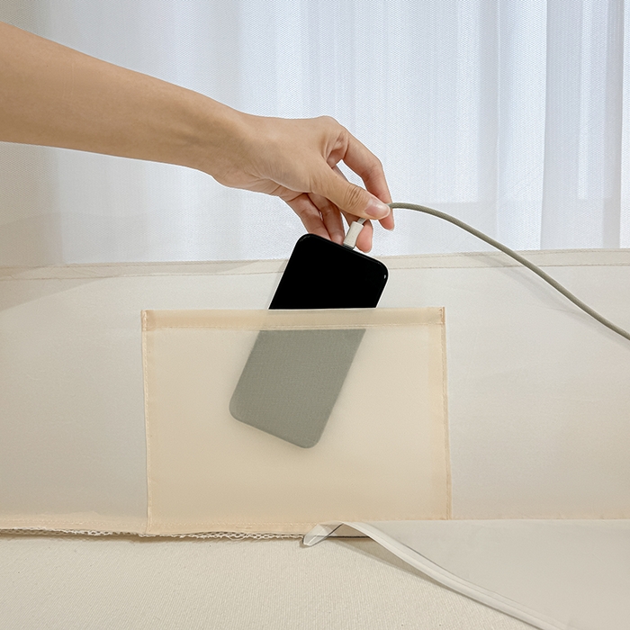 91家纺网 家纺一手货源 找家纺 青竹苑2025新款花边款床笠底防摔坐床蚊帐-铃兰花开 铃兰花开-米色