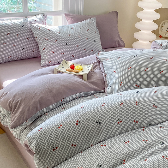 91家纺网 家纺一手货源 找家纺 富缦庭2025新款A类针织双层纱四件套格格情缘