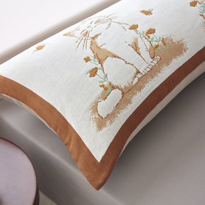 91家纺网 家纺一手货源 找家纺 爱港家纺 2025新款全棉纱布长枕套，双人 单人 情侣款纯棉枕套 萌宠宝贝