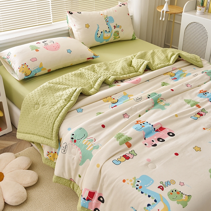 91家纺网 家纺一手货源 找家纺 暖阳 2025年新款纯棉豆豆夏被夏凉被被子被芯 豆豆-快乐旅行