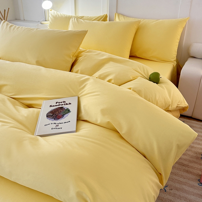 91家纺网 家纺一手货源 找家纺 卢赛尔 2025新款全13372纯色单被套 璀璨黄