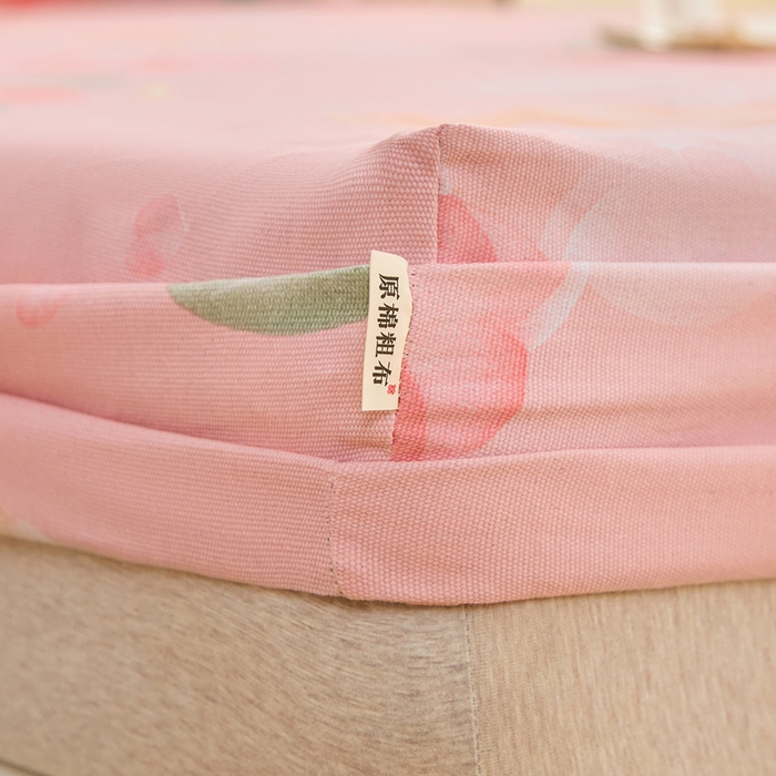 91家纺网 家纺一手货源 找家纺 棉乐町家居  2025新款原棉粗布床笠 面朝花海