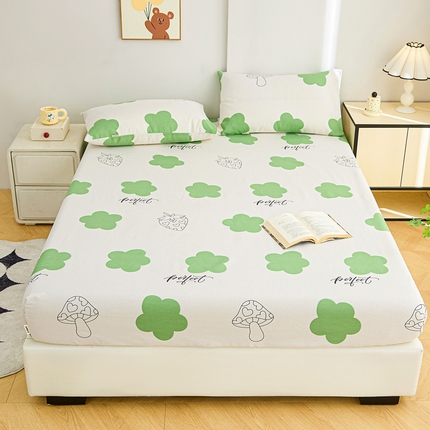 91家纺网 家纺一手货源 找家纺 棉乐町家居  2025新款原棉粗布床笠 小花朵朵