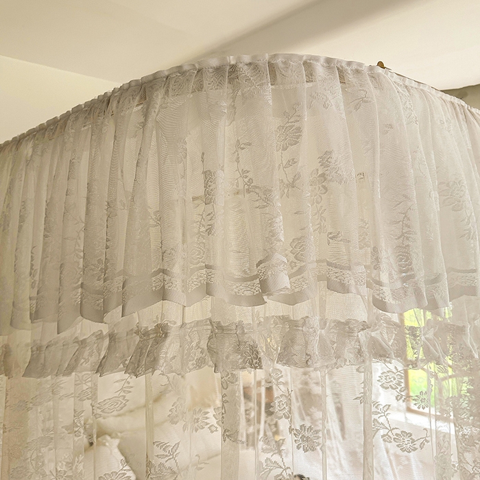 91家纺网 家纺一手货源 找家纺 都市缘蚊帐  2025新款303法式提花蕾丝蚊帐 303可可庄园-奶油白