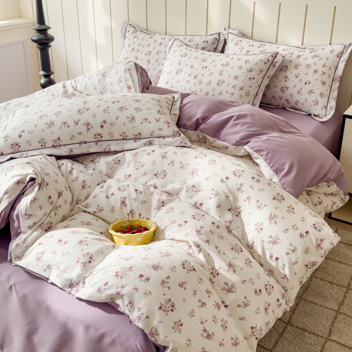 91家纺网 家纺一手货源 找家纺 可思家纺2025新款可思-简单款双层纱套件 花菀