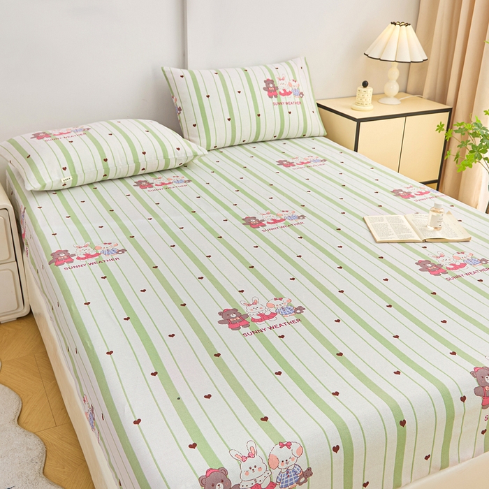 91家纺网 家纺一手货源 找家纺 棉乐町家居  2025新款原棉粗布床笠 甜酷法则