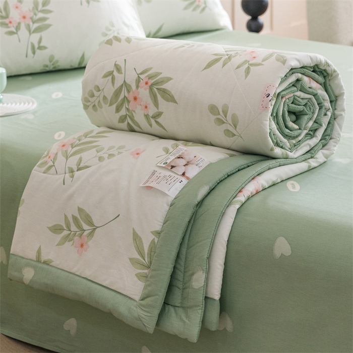 91家纺网 家纺一手货源 找家纺 恬思语家纺 2025新款全棉印花棉花夏被春色花开