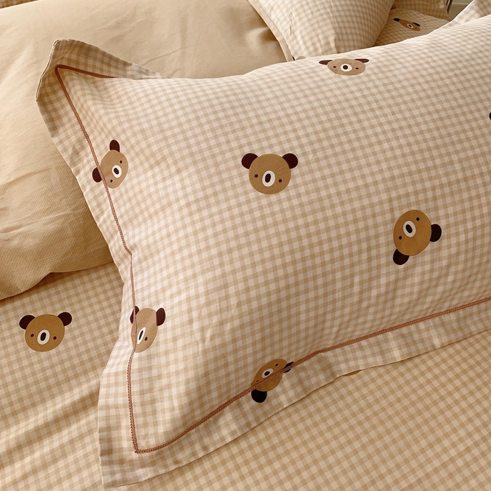 91家纺网 家纺一手货源 找家纺 奈萝家纺2025新款全棉 小号三件套 标准四件套 小浣熊咖