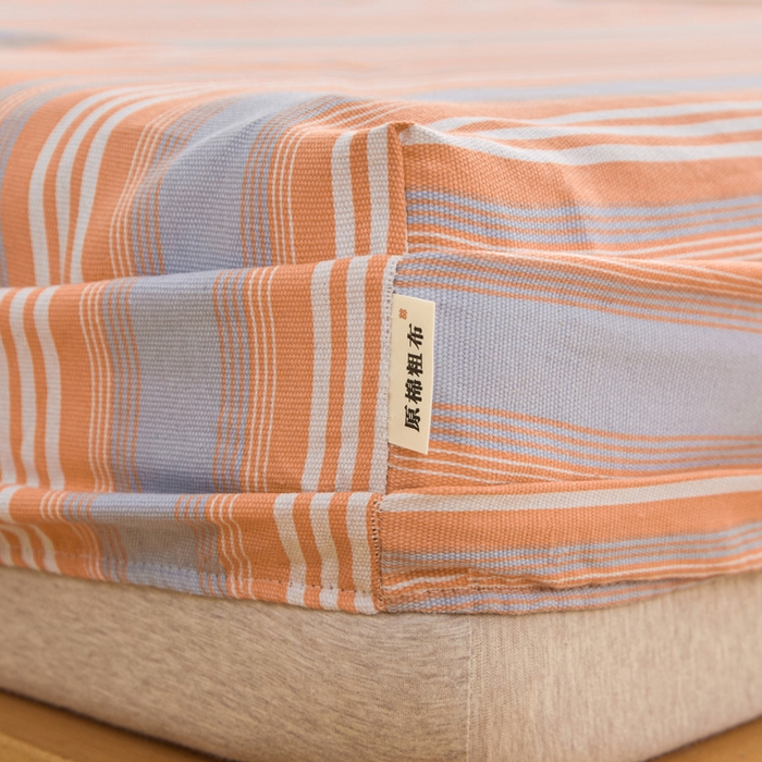 91家纺网 家纺一手货源 找家纺 棉乐町家居  2025新款原棉粗布床笠 热恋