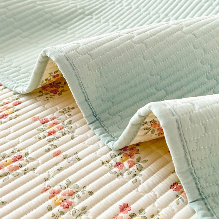 91家纺网 家纺一手货源 找家纺 恒尚居 2025新款全棉床盖床单小清新床垫床褥垫-跑量（四季款） 浪漫花海