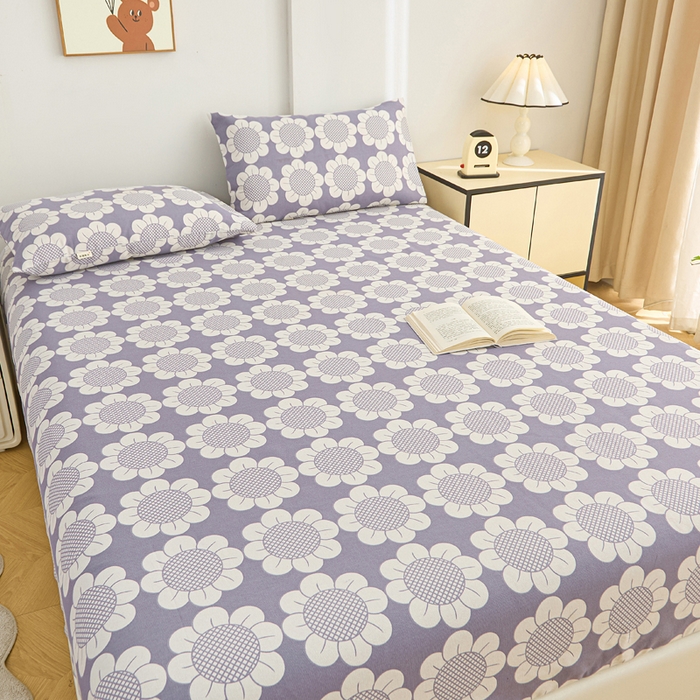 91家纺网 家纺一手货源 找家纺 棉乐町家居  2025新款原棉粗布床笠 太阳花