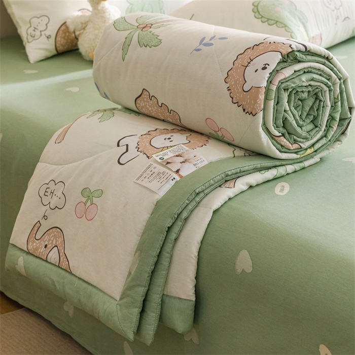 91家纺网 家纺一手货源 找家纺 恬思语家纺 2025新款全棉印花棉花夏被森岛精灵