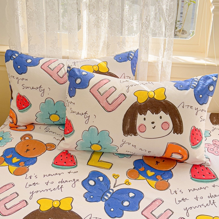 91家纺网 家纺一手货源 找家纺 极梦家纺（支持定制）  2025新款春秋130克加厚植物羊绒磨毛印花单床裙三件套 樱桃丸子