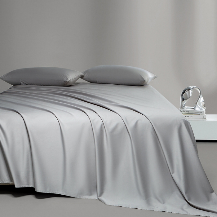 91家纺网 家纺一手货源 找家纺 蓝邻家纺 2025年新款全棉新疆长绒棉单品系列--床单 浅灰