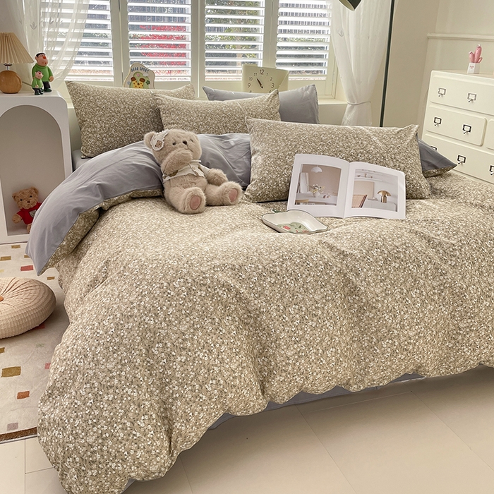 91家纺网 家纺一手货源 找家纺 丫丫家纺   2025全棉13070单被套印花小清新卡通碎花纯棉单品被套枕套（有预缩售后无忧 免费提供买家秀） 柳兰霞草