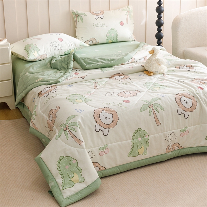 91家纺网 家纺一手货源 找家纺 恬思语家纺 2025新款全棉印花棉花夏被森岛精灵