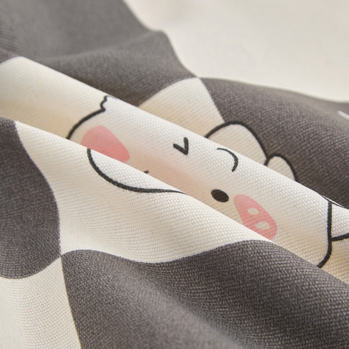 91家纺网 家纺一手货源 找家纺 棉乐町家居  2025新款原棉粗布床笠 lucky兔