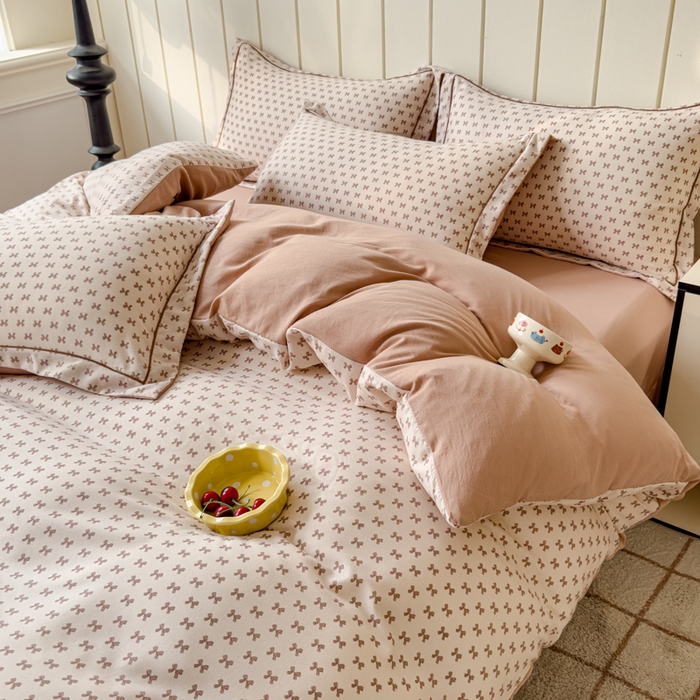 91家纺网 家纺一手货源 找家纺 可思家纺2025新款可思-简单款双层纱套件 小美好