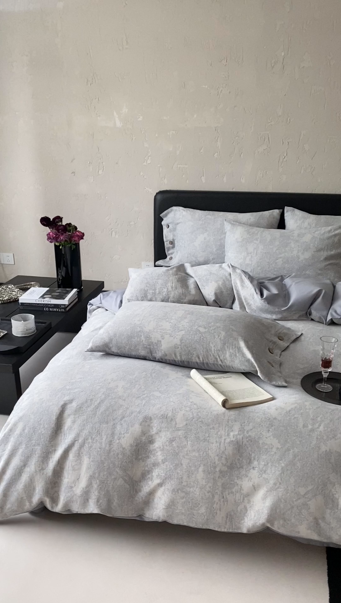 91家纺网 家纺一手货源 找家纺 旷野 2025新款全棉色织提花四件套 雾凇-蓝