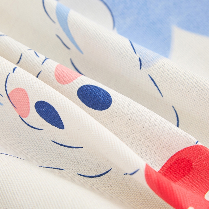 91家纺网 家纺一手货源 找家纺 棉乐町家居  2025新款原棉粗布床笠 樱桃笑脸兔