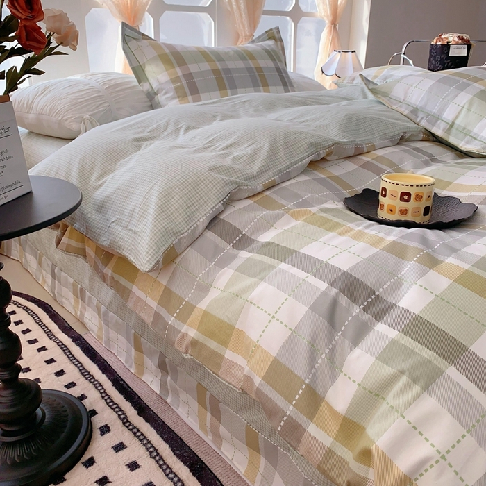 91家纺网 家纺一手货源 找家纺 奈萝家纺2025新款全棉 小号三件套 标准四件套 西格绿