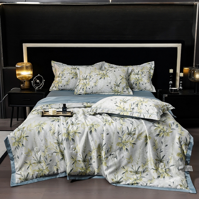 91家纺网 家纺一手货源 找家纺 千嘻汇2025新款水洗天丝真丝夏被四件套夏凉被空调被 森屿