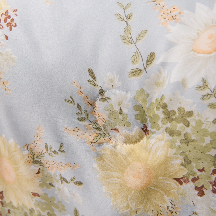 91家纺网 家纺一手货源 找家纺 千嘻汇2025新款水洗天丝真丝夏被四件套夏凉被空调被 太阳花