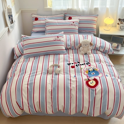 寐居家纺 2025新款全棉13070毛巾绣四件套 酷炫兔兔