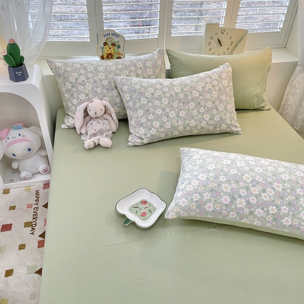 丫丫家纺 2025全棉13070单床单床笠纯棉单品枕套床笠床单（有预缩尺寸 售后无忧 免费提供买家秀） 木棉花