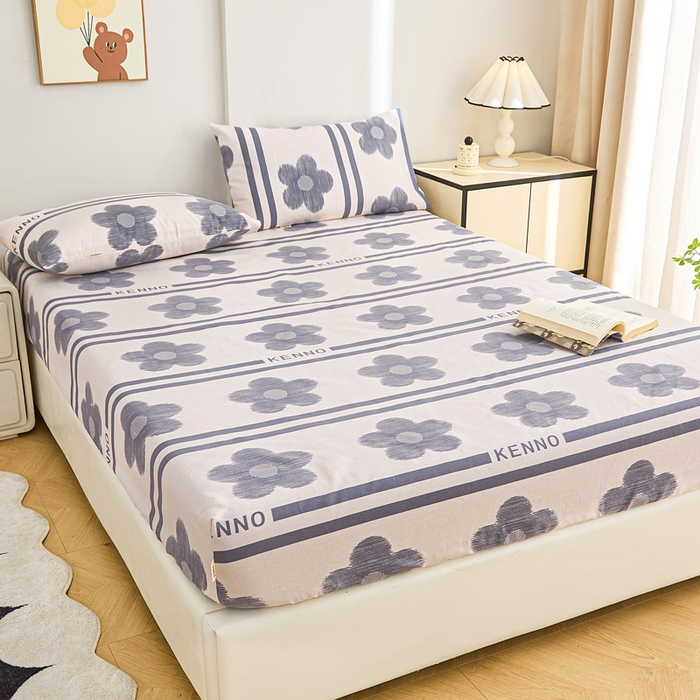 91家纺网 家纺一手货源 找家纺 棉乐町家居  2025新款原棉粗布床笠 水墨花