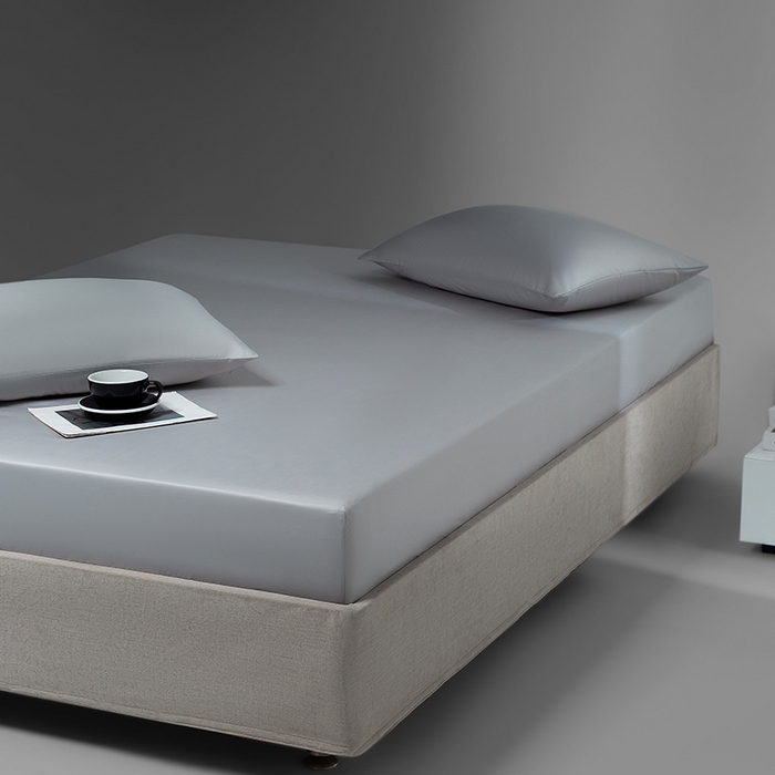 91家纺网 家纺一手货源 找家纺 蓝邻家纺 2025年新款全棉新疆长绒棉单品系列--床笠 浅灰