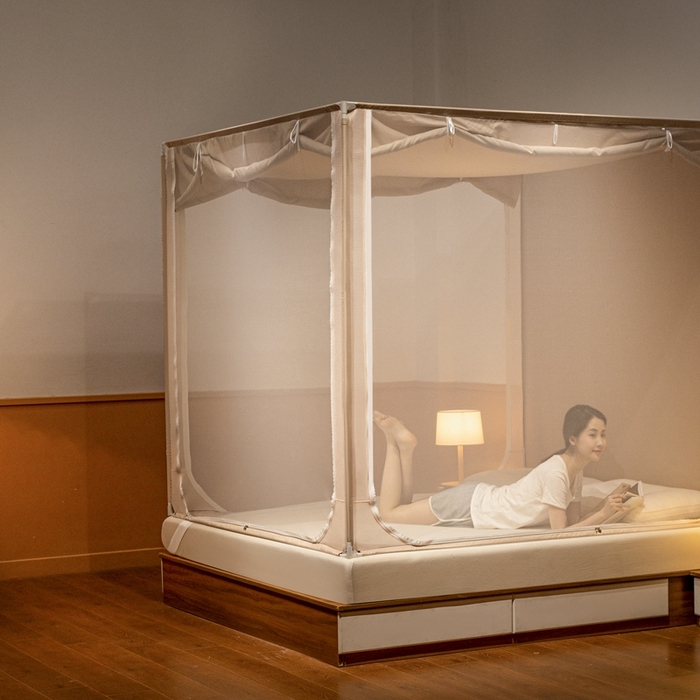 91家纺网 家纺一手货源 找家纺 飞轮海 2025新款全包遮光防蚊蚊帐Z31 香槟