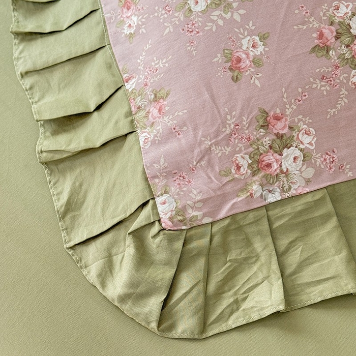 91家纺网 家纺一手货源 找家纺 （总）美达家纺 2025新款全棉纯色拼印花床裙四件套