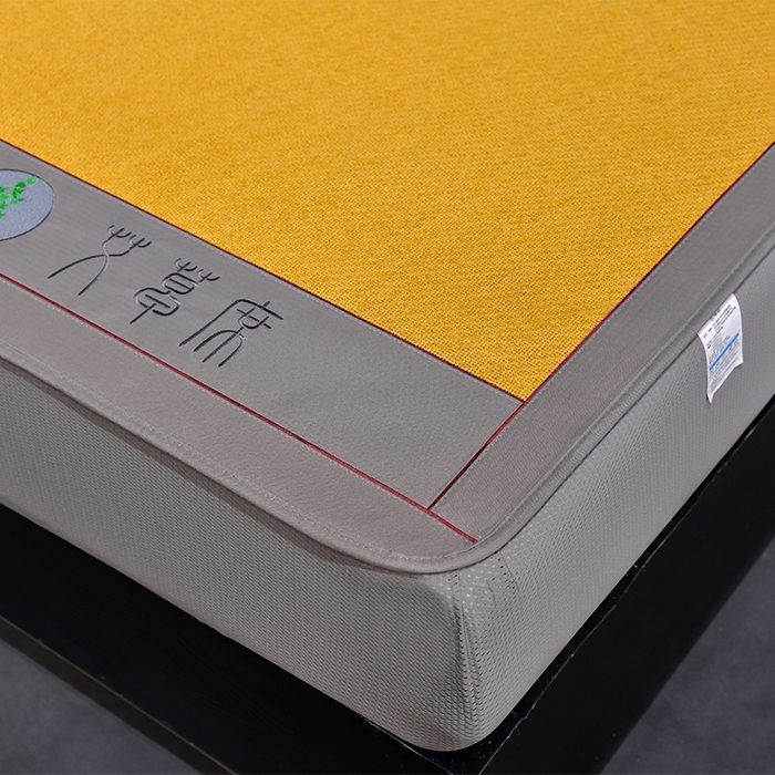 91家纺网 家纺一手货源 找家纺 小牛席业 2025新款加厚款-经典艾草养生席（床笠款）凉席藤席冰藤席冰丝席竹席草席空调席乳胶席豆豆席 艾草养生席-床笠款-黄藤