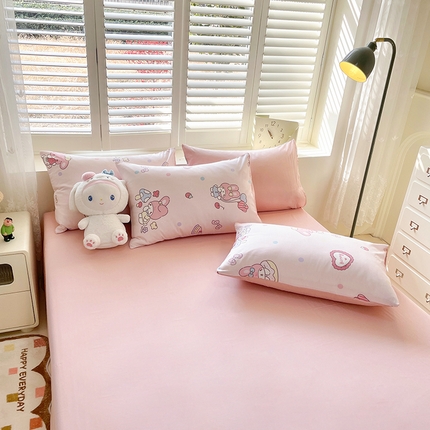 丫丫家纺 2025全棉13070单床单床笠纯棉单品枕套床笠床单（有预缩尺寸 售后无忧 免费提供买家秀） 美乐乐蒂