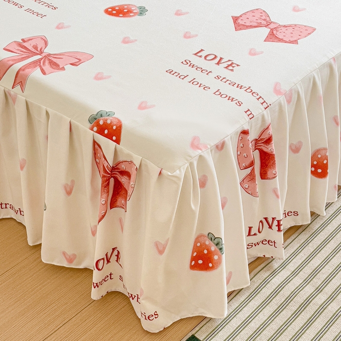 91家纺网 家纺一手货源 找家纺 极梦家纺（支持定制）  2025新款春秋130克加厚植物羊绒磨毛印花单床裙三件套 公主心愿