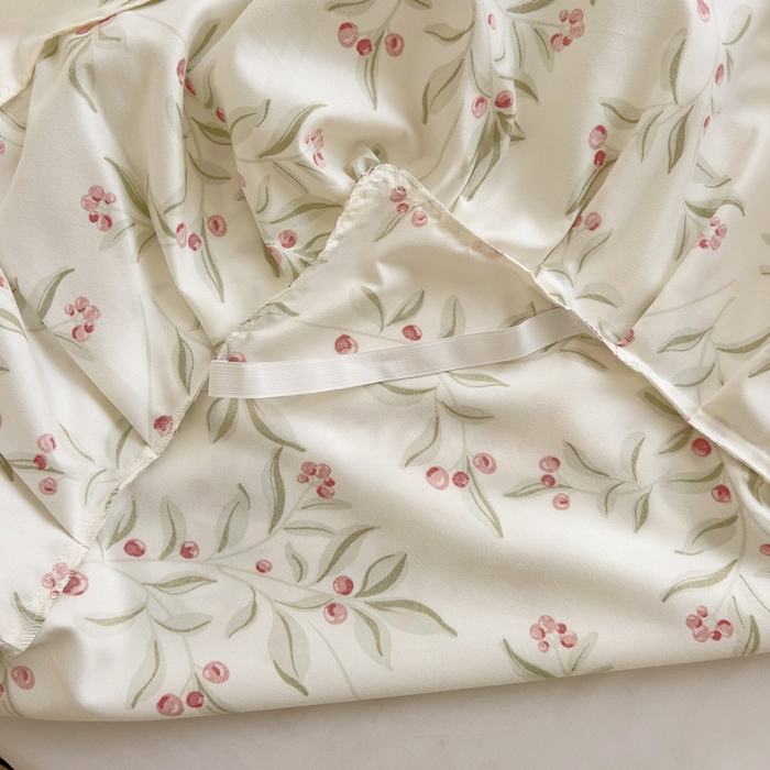 91家纺网 家纺一手货源 找家纺 极梦家纺（支持定制）  2025新款春秋130克加厚植物羊绒磨毛印花单床裙三件套 相思红果