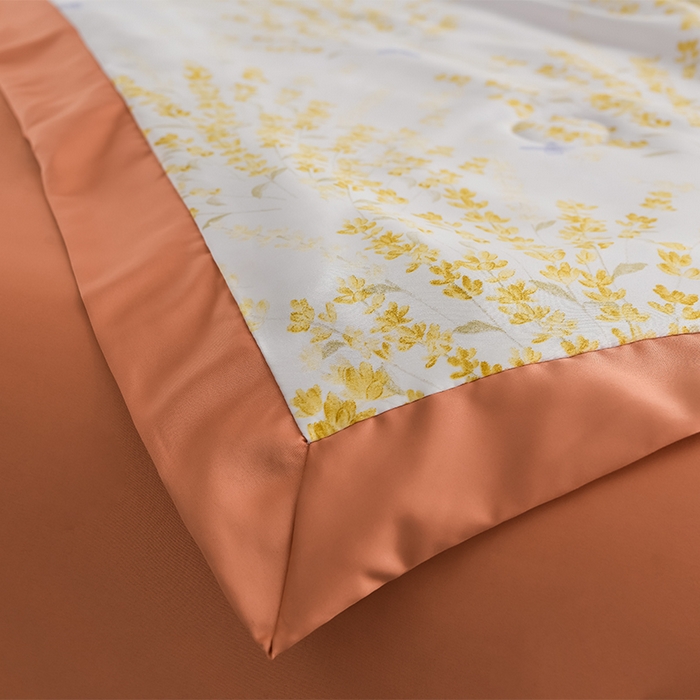 91家纺网 家纺一手货源 找家纺 千嘻汇2025新款水洗天丝真丝夏被四件套夏凉被空调被 金色麦田