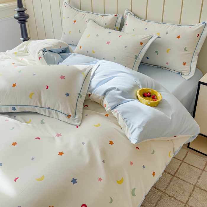 91家纺网 家纺一手货源 找家纺 可思家纺2025新款可思-简单款双层纱套件 幸运星