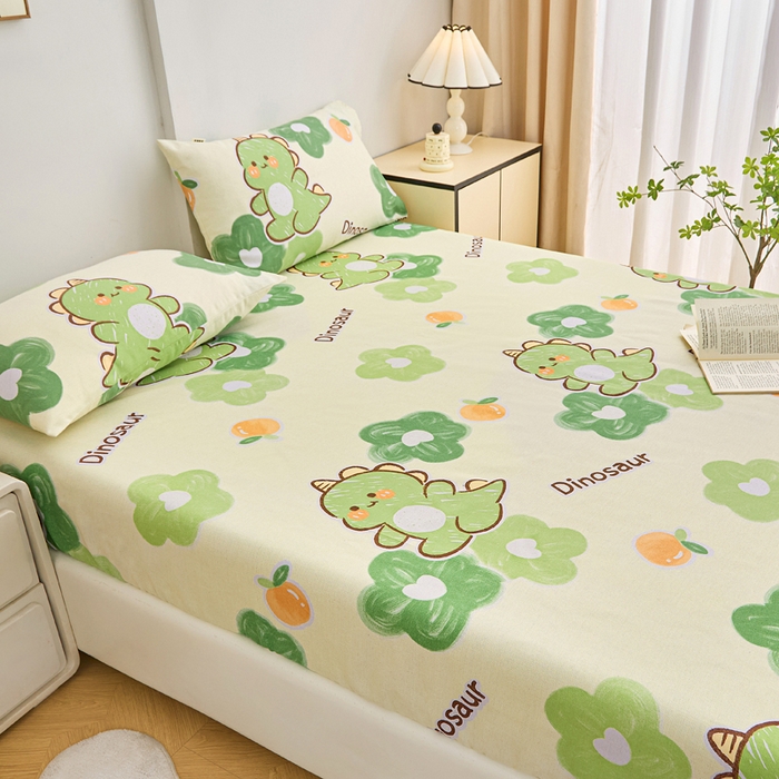 91家纺网 家纺一手货源 找家纺 棉乐町家居  2025新款原棉粗布床笠 兮心