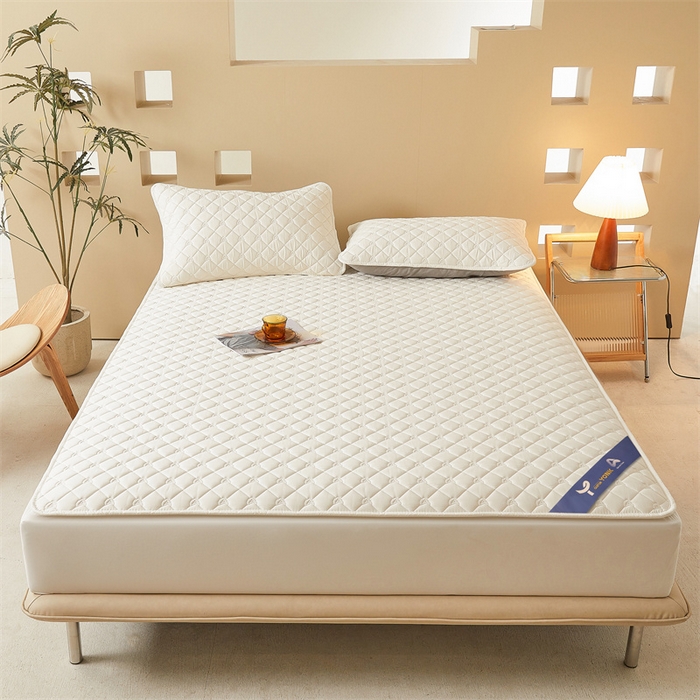 91家纺网 家纺一手货源 找家纺 布卢姆床垫 2025新款A类全棉castor优净丝洁净夹棉床笠--雅境系列 雅境-白