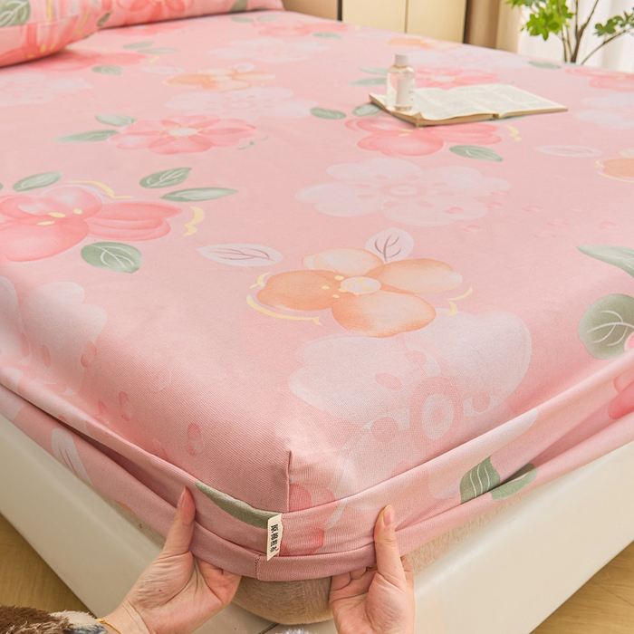 91家纺网 家纺一手货源 找家纺 棉乐町家居  2025新款原棉粗布床笠 面朝花海