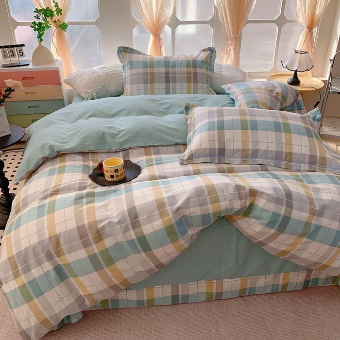 91家纺网 家纺一手货源 找家纺 奈萝家纺2025新款全棉 小号三件套 标准四件套 西格蓝