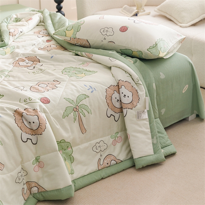 91家纺网 家纺一手货源 找家纺 恬思语家纺 2025新款全棉印花棉花夏被森岛精灵