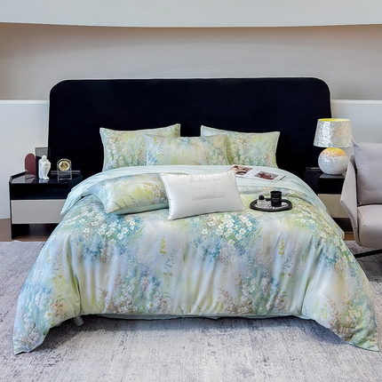 91家纺网 家纺一手货源 找家纺 （总）优贝家纺 2025新款百分百莱赛尔天丝数码印花天丝四件套